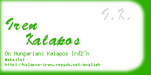 iren kalapos business card